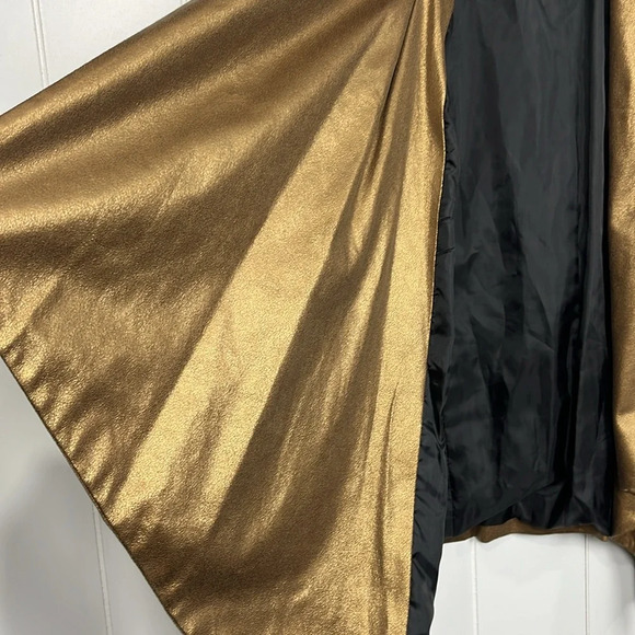 Style & Co Womens Jacket Gold S Open Front Zip Pockets Lined Shoulder Pads Chic - Picture 6 of 13